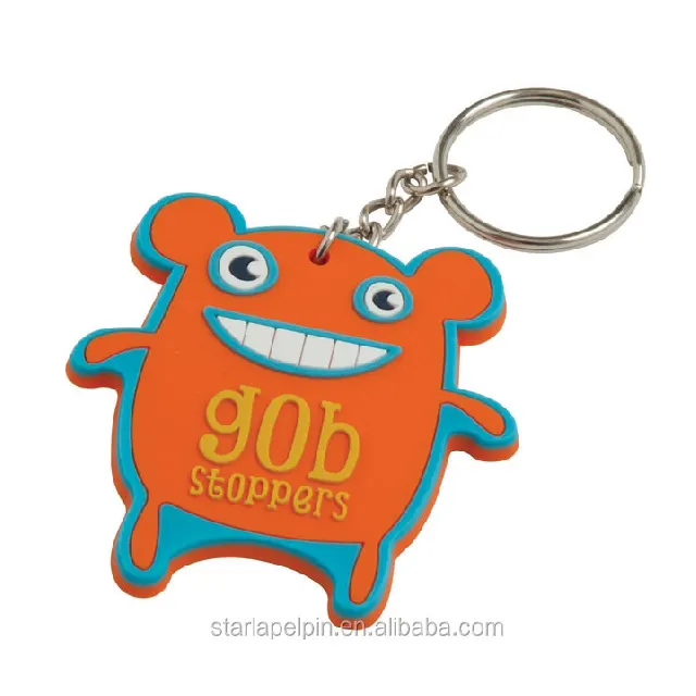 Wholesale custom 2d or 3d Rubber Soft PVC Key Holder Key Chain Keyring