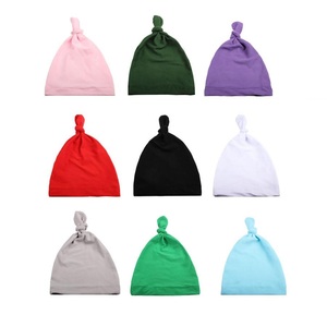 Alta calidad Unisex infantil recién nacido Head Wrap Pink Cotton Bow Knot Beanie Cap Precios al por mayor Baberos para bebés - Product Image 6