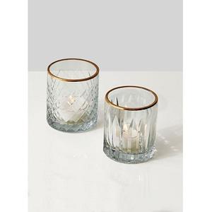 การออกแบบใหม่บ้านตกแต่งกระจกใสหรูหราที่มีคุณภาพผู้ถือแสงชากับทองตัด - Product Image 2