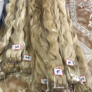 Extensiones de cabello humano Rubio alineado con cutículas sin procesar de cabello humano indio 10 $ de descuento en venta y paquetes de cabello de muestra - Product Image 1