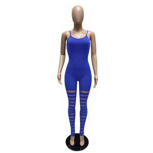 Viky Industries-traje informal de verano para mujer, Catsuit de manga corta con cremallera frontal, cuello de pico, ropa de Fitness, trajes para saltar - Product Image 5