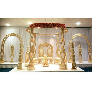 Gujarati <b>Wedding</b> Designer Wooden Mandap USA Traditional <b>Wedding</b> Wooden Mandap Decoration <b>Wedding</b> Wooden Handicraft Mandap Canada - Product Image 1