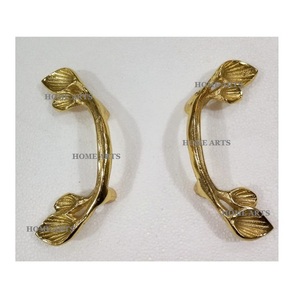 Lot de 2 poignées de plateau en aluminium de couleur or avec forme personnalisée et lavables au lave-vaisselle de qualité commerciale pour les restaurants traiteurs - Product Image 2