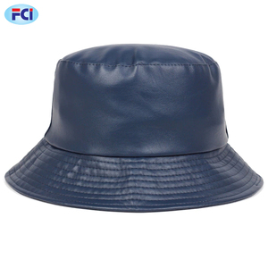 หมวกบัคเก็ตหนังเทียม,หมวกบักเก็ตแฟชั่นสีพื้นผ้าคอตตอนพียูสำหรับผู้ชายและผู้หญิง - Product Image 4