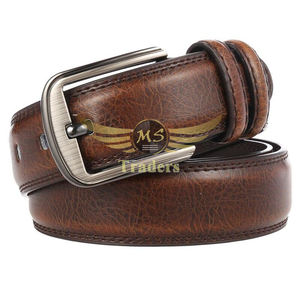 Cinturón de cuero genuino con logotipo personalizado para hombre, cinturón de cuero con hebilla de diseño personalizado de alta calidad, Casual, cómodo para uso diario - Product Image 3