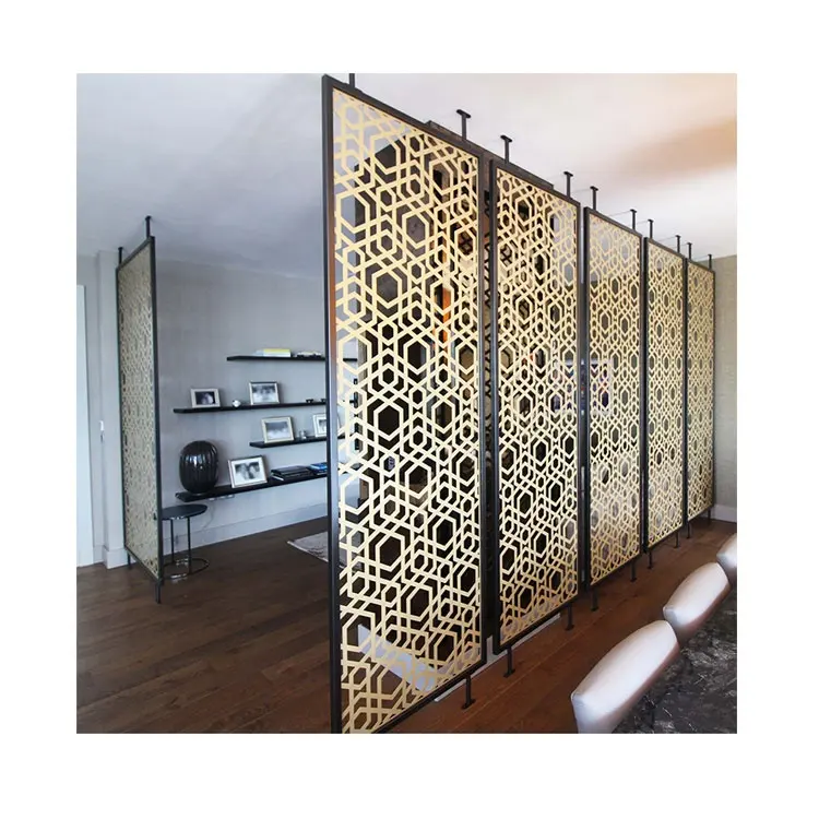 Custom Laser Cut Metal Panel Room Divider Ingericht Interieur Materiaal Decoratieve Aluminium Dubai Hotel Kamer Scheidslijn