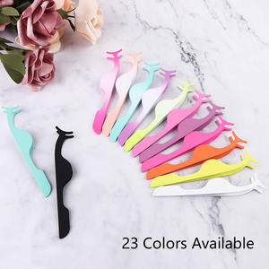 Pinzas de extensión de pestañas, herramienta de elevación de pestañas dorada con logotipo personalizado, pinzas de agarre de diamante de acero inoxidable para extensión de pestañas - Product Image 2