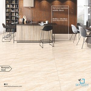 Carreaux de céramique pour l'intérieur et l'extérieur de la maison, 60x120 mm, design de maison, texture brillante, carrelage en porcelaine brun, Inde - Product Image 6