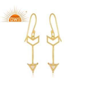 ธรรมชาติสายรุ้ง Moonstone ต่างหูเน้นลูกศรออกแบบเครื่องประดับทองชุบ925เงินห้อยต่างหูเครื่องประดับซัพพลายเออร์ - Product Image 3