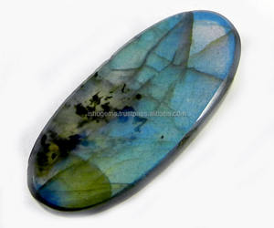 15x33mm Piedra preciosa labradorita natural Gris Azul Fuego Oval Cabujón 7.0gms Piedras para joyería - Product Image 4