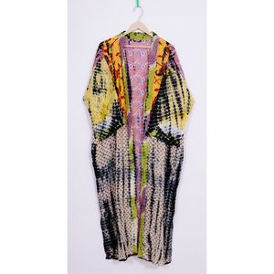 เสื้อคลุมอาบน้ำชุดใส่นอนผ้าฝ้ายสีฟ้าสไตล์100% อินเดียชุดใส่นอนชุดใส่พักผ่อนแบบลำลอง - Product Image 2