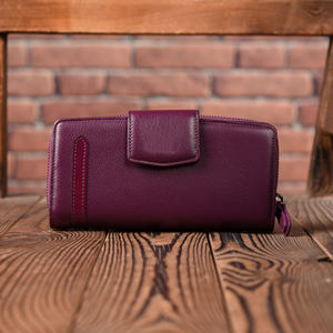 Sac à main Long pour femmes 2023 dernière conception boîte-cadeau en cuir véritable en option fermeture éclair et moraillon couleur personnalisée antivol - Product Image 4