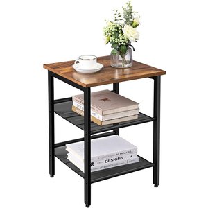 VASAGLE habitación estable marco de Metal estrecho Industrial ajustable Mesa mesita de malla con estantes - Product Image 1