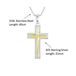 Chaîne de collier avec pendentif en croix, plaqué or, 925, Kolye - Product Image 3