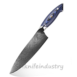 Custom Hand Forged Damascus <b>Kitchen</b> Chef <b>Knife</b> With Leather sheath cover (smk1971) - Product Image 1