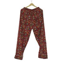 Ensemble de pyjama en soie élégant à motifs floraux, imprimé en bloc, doux, pour le printemps, l'été et l'automne, manches longues, cadeau pour elle