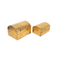 Boîte de coffre doré Vintage faite à la main, emballage cadeau de luxe, boîte en papier rigide avec fermeture à glissière, boîte cadeau en papier doré imprimé personnalisé