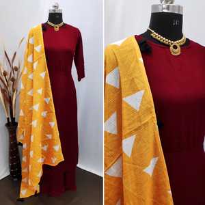 Le plus beau look de vêtements décontractés Kurti avec Sharara imprimé travail pour femmes indiennes Readymade Cheap Low Price Wholesale Ethnic - Product Image 2