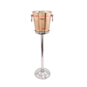 Soporte de enfriador de vino de acero inoxidable martillado de cobre con enfriador de vino Precio barato - Product Image 1