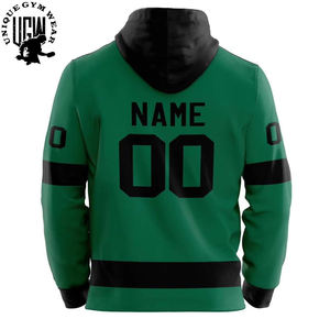 Sudadera con capucha de hockey sobre hielo de sublimación personalizada con bordado en blanco de lana de último diseño antibacteriano transpirable de secado rápido - Product Image 6