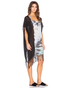2019 temporada de verano ropa de playa para mujer Tie Dye ligero Bikini Cover-Up con flecos secado rápido ecológico transpirable - Product Image 2