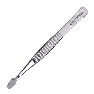 Pince à épiler de haute précision en acier inoxydable à tête plate pour la manipulation de puces et de bijoux, de la gamme Tweezer World - Product Image 3