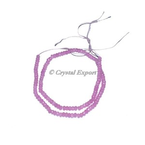 Chaîne de perles de quartz rose |   Collier de perles de pierres précieuses curatives - Product Image 1
