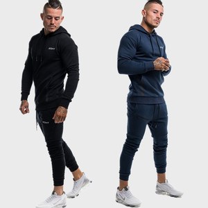 Survêtements de sport pour hommes personnalisables avec logo, vente en gros, en polyester SMART FABRIC respirant et écologique, pour la course et la gym - Product Image 1