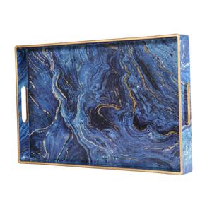 Plateau rond en laque MDF pour service de nourriture et organisateur d'ustensiles de cuisine à domicile - Product Image 5