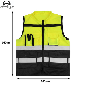 High Visibility Security Reflective <b>Vest</b> Pockets Design Reflective <b>Vest</b> Outdoor Traffic Safety <b>Cycling</b> Wear - Product Image 3