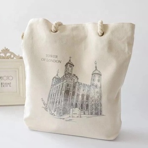 Haute Qualité Beige Hello Weekend Yoga Pilates Sac Fourre-Tout Toile Coton Sac avec Corde Poignées En Gros - Product Image 3