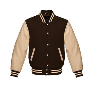 Chaqueta universitaria de manga larga hecha a medida de cuero puro, elegante abrigo de invierno con cuello levantado para hombre, ropa recubierta para exteriores a la venta - Product Image 4