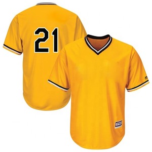 Camisetas de béisbol con cuello redondo para hombre, camisas de béisbol con botones completos, a rayas, con logotipo y números personalizados, baratas - Product Image 2