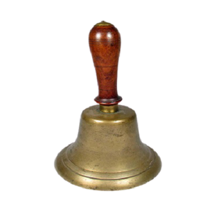 Cloche à main de qualité exclusive en laiton couleur or avec manche en bois pour la décoration de jardin Accessoires Cloche à main - Product Image 3