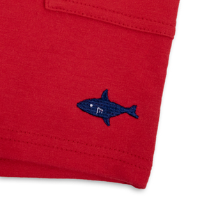 ชุดเสื้อผ้าเด็กผู้ชายสีแดงผ้าฝ้าย100% พิมพ์ลายสำหรับฤดูร้อนชุดบูติกสำหรับเด็กวัยหัดเดินออกแบบได้ตามต้องการ - Product Image 5