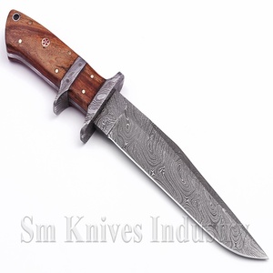 สองดามัสกัสยามมือที่กำหนดเองทำมีดล่าสัตว์ที่มีเปลือกหนัง (Smk1344) - Product Image 6