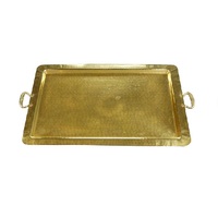 Laiton plaqué gaufré arabe méduse bijoux organisateur plateau en acier inoxydable Table basse pièce maîtresse décorative servant métal