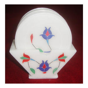 Gorgeous Marble Inlay Different Design <b>Coaster</b> <b>Set</b> - Product Image 1