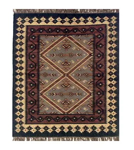 Güzel hint el yapımı jüt yün KILIM halı