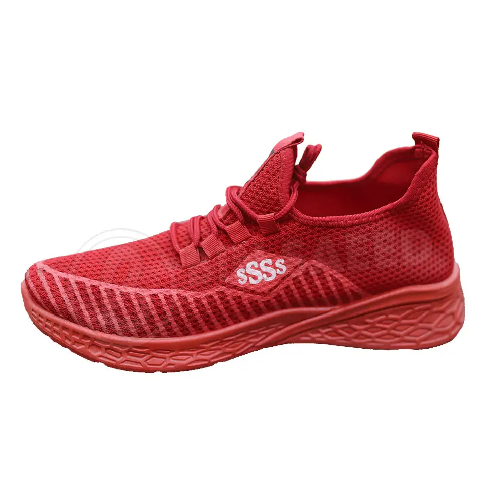 Solid Red Color Comfortable Breathable Sneakers Top Quality Men Casual Outdoor Shoes