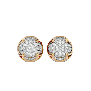 Pendientes de tuerca de diamante redondo de 0,55 quilates unisex en oro estilo Hip Hop tornillo trasero para bodas compromisos o fiestas - Product Image 2