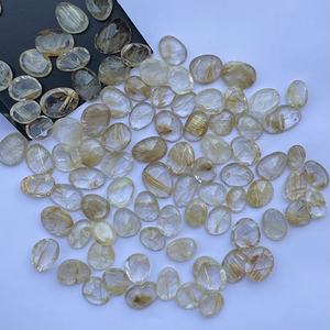 หินรูไทล์สีทองธรรมชาติ10มม. 20มม. 30มม. พลอยชิ้นตัดลายดอกกุหลาบสำหรับการตั้งค่าเครื่องประดับทำสร้อยคอจี้ DIY - Product Image 5