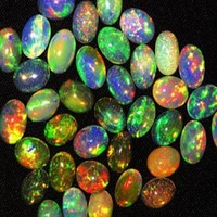 Opale noire éthiopienne naturelle, taille brillant rond, qualité AAA, effet de couleur, cabochon 3 carats, certifiée par un tiers, pour la fabrication de bijoux
