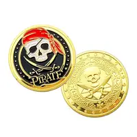 주문 3D 기념품 금에 의하여 도금되는 연약한 사기질 해적 도전 동전