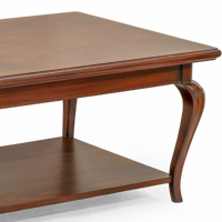 Table basse carrée Rocco en bois massif, durable et mobile, design classique minimaliste, salon, maison, hôtel, meubles