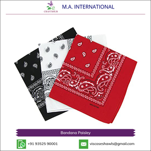 CRAFTS HUB Pañuelo de Algodón en Todos los Colores con Estampado Paisley Blanco, Diseño Clásico para Adultos, Tejido Popelina Transpirable y Ecológico - Product Image 2
