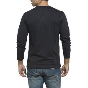 เสื้อยืดแขนยาวผ้าฝ้ายสีพื้นสำหรับผู้ชาย,เสื้อยืดแขนยาวทรงหลวมใส่ได้ทั้งผู้ชาย - Product Image 2