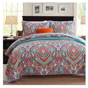 USA King(100x90 inch) bed spread set 100% Organic cotton GOTS Certified Shrinkage Free Excellent Finish Alluring Pattern - Product Image 3