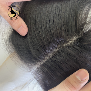 Mode de cheveux humains péruviens naturels lisses de haute qualité, cheveux humains bruts transparents Swiss HD Lace Closure, cuticule vierge alignée - Product Image 3