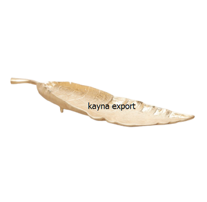 ถาดโลหะตกแต่งลายใบไม้สีทองสำหรับตกแต่งเทศกาลคริสต์มาสและงานแต่งงานใช้ประดับกลางโต๊ะถาดสำหรับตกแต่ง - Product Image 1